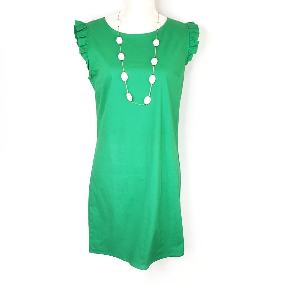 Green Heyton Ruffle Sleeve Dress, 4